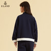 ELAND衣恋2022年春季新款甜酷藏青色撞色立领拉链运动卫衣女EEMTC12E3B 商品缩略图1