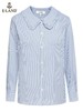 ELAND衣恋2022年春季新款小众设计感别致荷叶边职业条纹衬衫女EEBWC12H2M 商品缩略图4