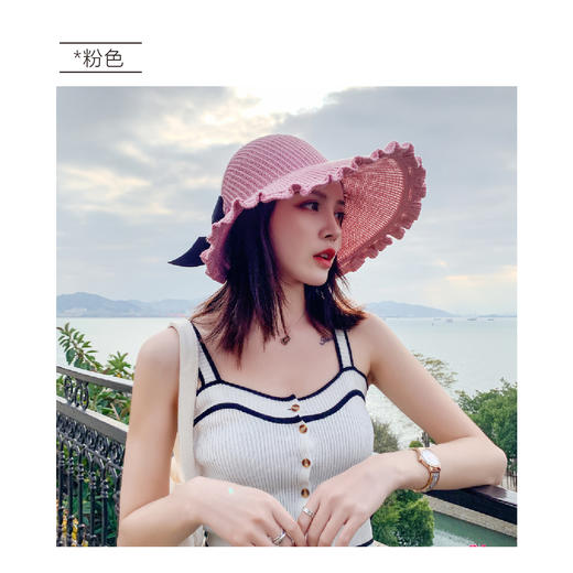 【限时折扣】新款可折叠防晒帽（卡其色/粉色/焦糖色/米色/花边灰色） 商品图2