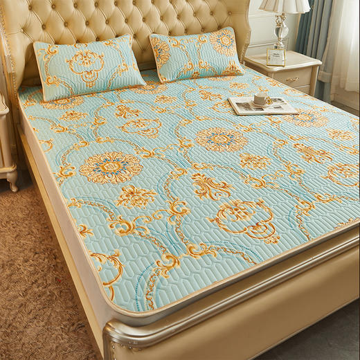 【大豆纤维 乳胶凉席三件套】夏日睡眠黑科技 天然冰感 清爽透气 凉感冰丝面料 不闷不热不沾身 自带清凉 持久凉爽 商品图2