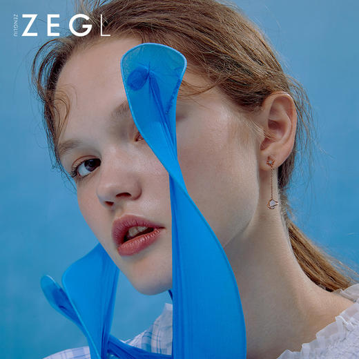 ZEGL不对称星球耳环女2021新款潮耳坠气质长款耳钉耳饰耳夹无耳洞 商品图2