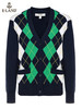 ELAND衣恋2022年春季新款设计感学院风绿色菱格纹针织毛衣开衫女EECKC12Q4N 商品缩略图4
