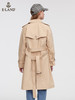 ELAND衣恋2022年春季新款时尚设计感双排扣中长款腰带风衣外套女EEJTC12H3M 商品缩略图2