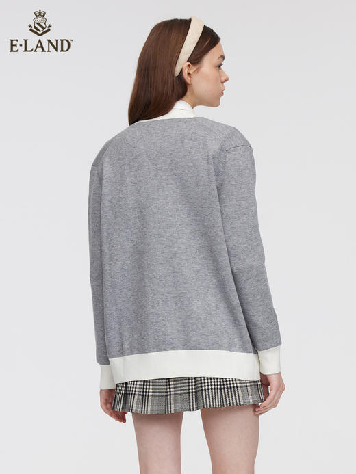 ELAND衣恋2022年春季新款小众洋气别致中长款针织开衫毛衣外套女EECKC12Q2N 商品图2