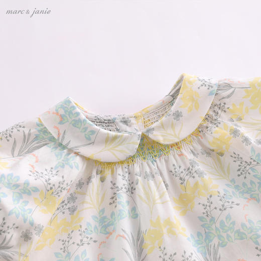 马克珍妮夏装新款 女童花卉泡泡袖纯棉小衫220901 商品图2