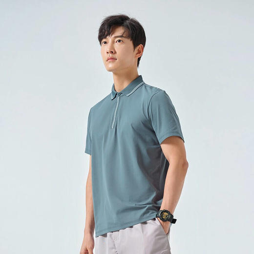 探路者速干T恤 22春夏户外男士吸湿透气排汗短袖 休闲百搭翻领T恤TAJK81607 商品图8