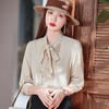 浪漫衬衣女2022春季新款飘带领甜美上衣气质设计感小众雪纺衬衫 商品缩略图2