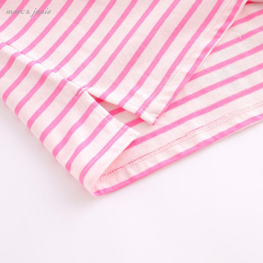 【打折】马克珍妮夏装新款 女童舒适全棉笑脸图案条纹加长t恤220538 商品图4