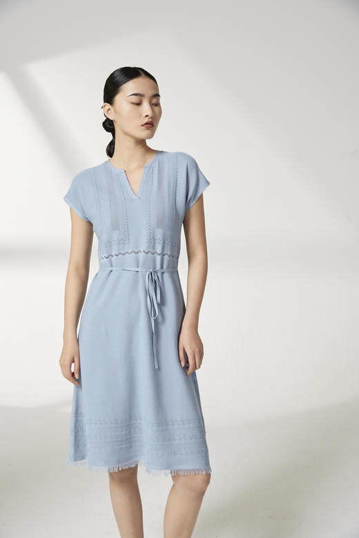 镂空针织A字连衣裙 SJS94W093K 商品图0