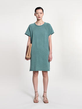 2022新款羊毛羊绒混纺12针双股插肩连衣裙