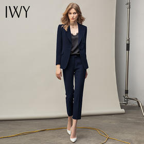 IWY/藏青色单粒扣都市时尚职业女士西服套装西装白领工作服CP11359-ZQ