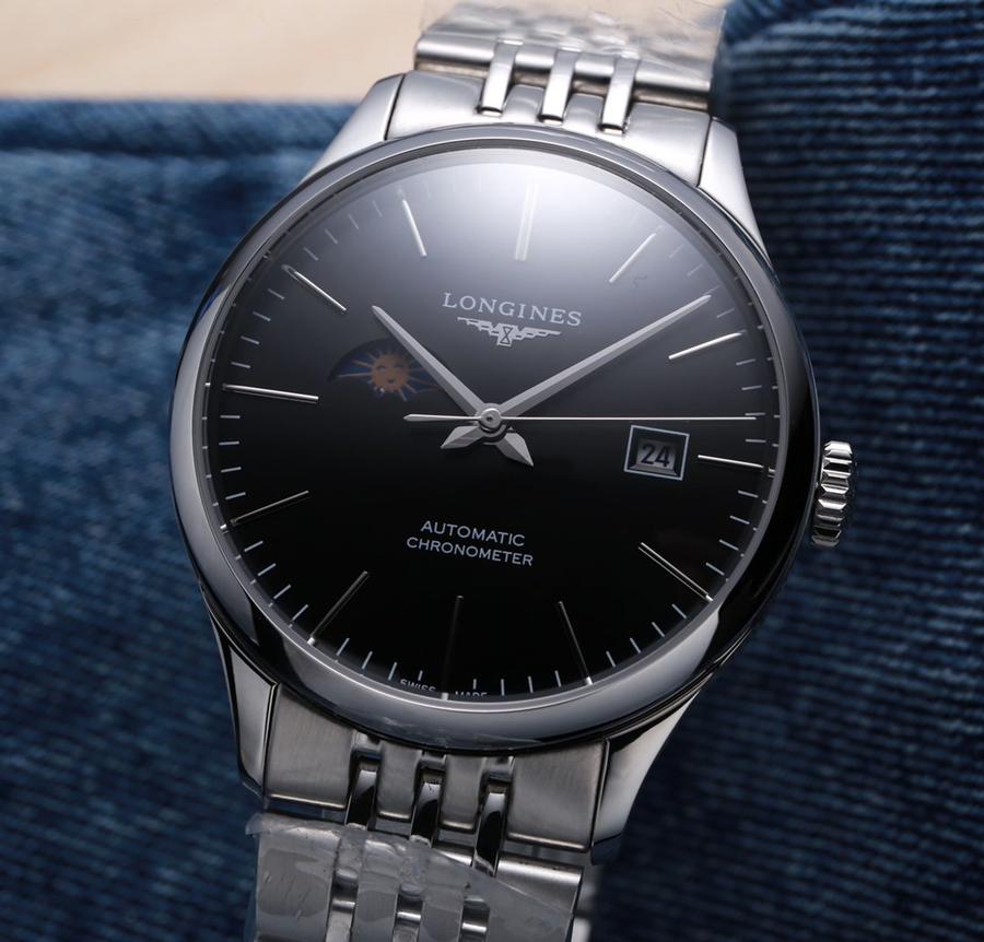 浪琴longines 开创者男士系列 腕表尺寸40x11mm 纤薄的圆弧型壳套