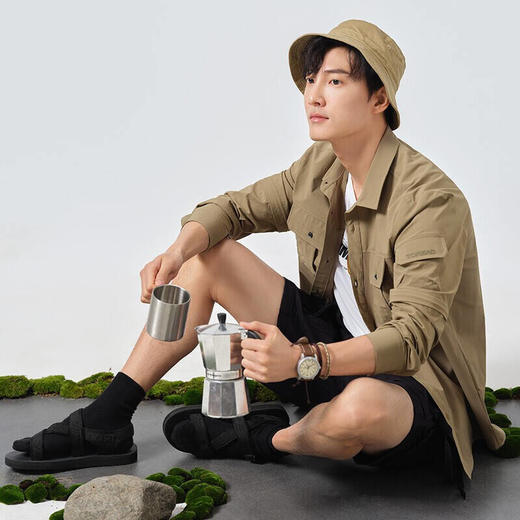 探路者22春夏户外运动 男士亲肤透气 可脱卸袖 速干舒适休闲衬衫TAKK81247 商品图6