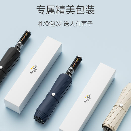 【德国红点设计师款 专利设计】ZUODU左都 号码牌反向自动晴雨伞 反向不湿 创意号码牌设计 停车无忧 十骨骨架 无惧暴风骤雨 一键开合 商品图10