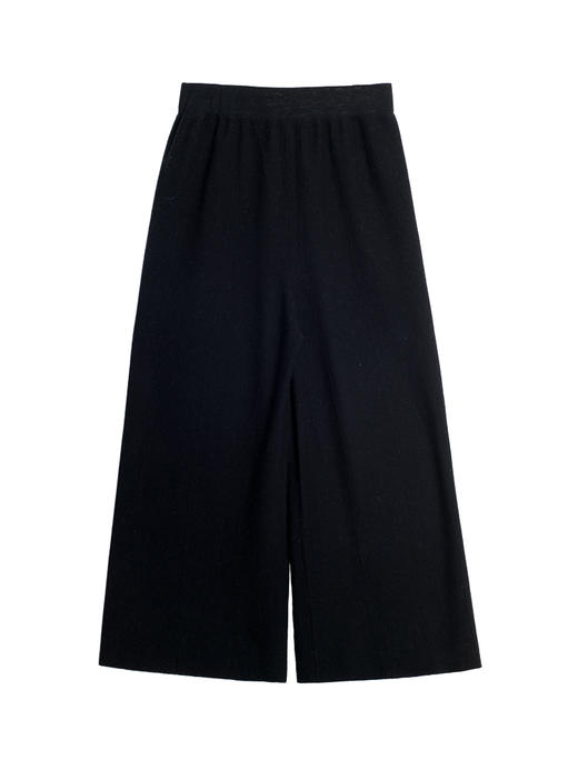 2022新款羊绒混纺16针四平针法阔腿八分针织裤 商品图4