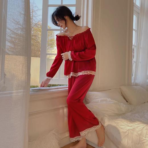 【法式轻柔丝滑】 ins风格 冰丝睡衣两件套 柔软亲肤 触感顺滑 颜色清新 商品图3