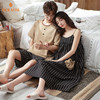 多拉美情侣睡衣夏季纯棉短袖宽松舒适男女士薄款吊带裙家居服套装 商品缩略图4