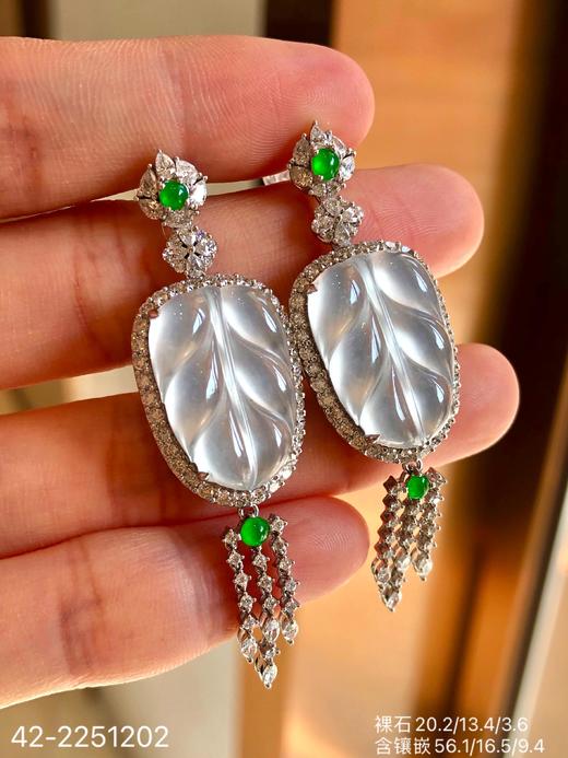 42-2251202，玻璃叶子耳坠，52999 商品图5