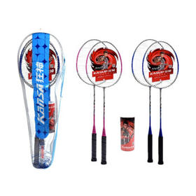 狂神羽毛球拍超轻双拍ymqp2支家庭对拍羽拍合金一体拍 ks2169