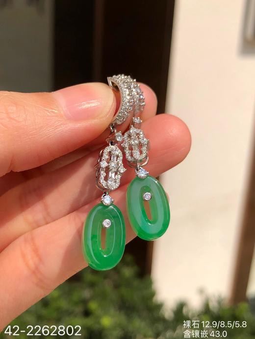 42-2262802，玻璃木纳平安扣耳坠。具体价格微信咨询 商品图3