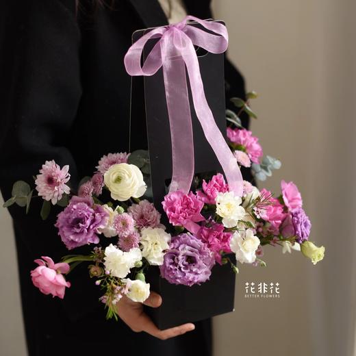 《岁月柔》紫色系艺术手提盒插花 商品图1