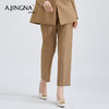 【特价不退换】阿菁娜百搭摩登西裤直筒气质通勤休闲阔腿裤A27C210025 商品缩略图1