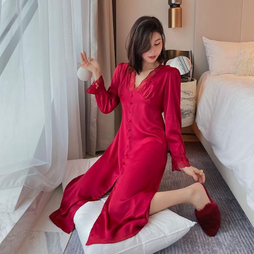 【复古蕾丝】冰丝长款睡裙  蕾丝性感宫廷 洋气舒适 商品图2