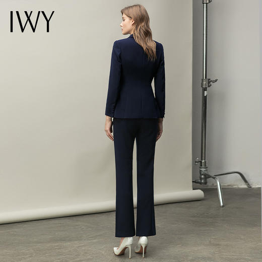 IWY/藏青色单粒扣都市时尚职业女士西服套装西装白领工作服C31359+P11359-ZQ 商品图1