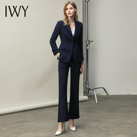 IWY/藏青色单粒扣都市时尚职业女士西服套装西装白领工作服C31359+P11359-ZQ