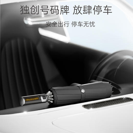 【德国红点设计师款 专利设计】ZUODU左都 号码牌反向自动晴雨伞 反向不湿 创意号码牌设计 停车无忧 十骨骨架 无惧暴风骤雨 一键开合 商品图3