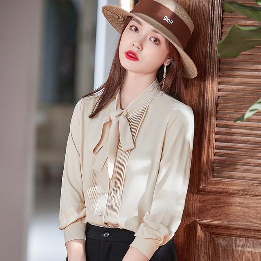 浪漫衬衣女2022春季新款飘带领甜美上衣气质设计感小众雪纺衬衫 商品图3