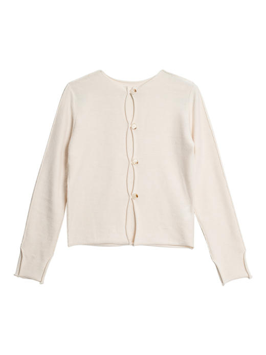 2022新款羊绒混纺12针三股反底做面圆领短款开衫 商品图4