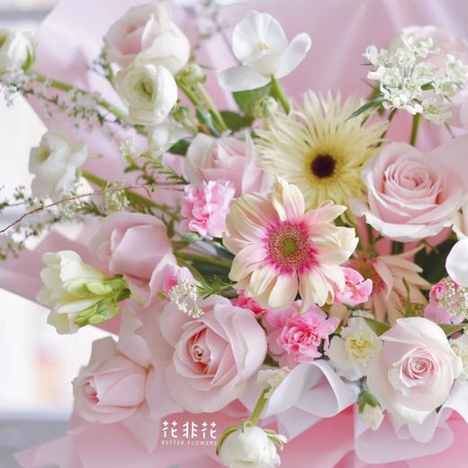 《甜以待人》粉玫瑰 郁金香粉色系韩式花束 商品图4
