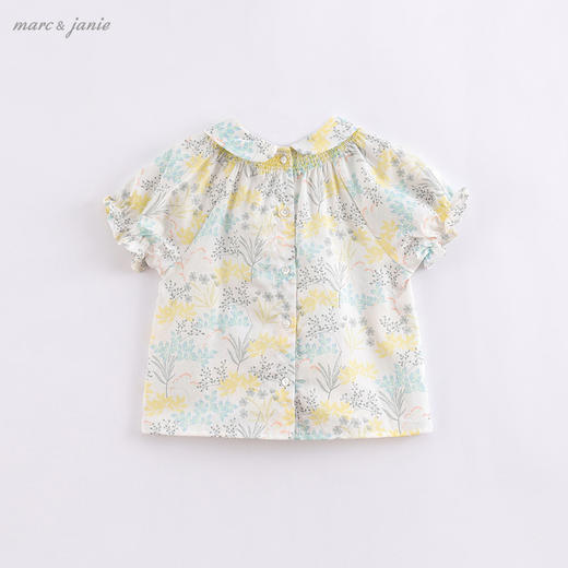 马克珍妮夏装新款 女童花卉泡泡袖纯棉小衫220901 商品图1