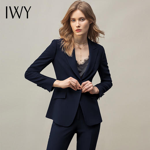 IWY/藏青色单粒扣都市时尚职业女士西服套装西装白领工作服CP11359-ZQ 商品图4