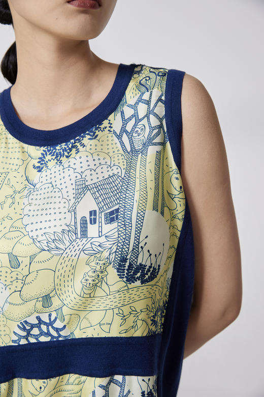 真丝羊绒针梭相拼连衣裙 SJS94W041K 商品图4