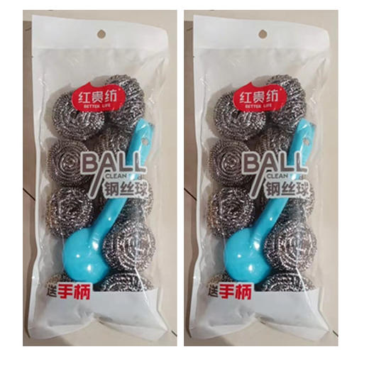 【3.9元/包】红贵纺600钢丝球9个装送手柄（1113175） 商品图0
