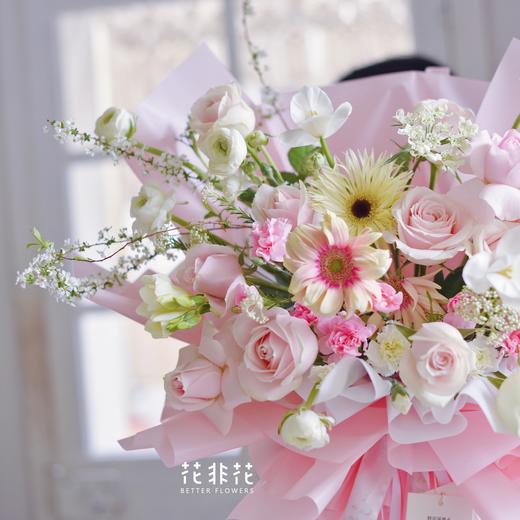 《甜以待人》粉玫瑰 郁金香粉色系韩式花束 商品图5