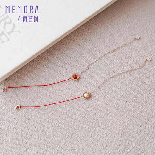 【积分抵值】时光印记系列桃花绳18K金珍珠/红玉髓手链红绳【生日会员】DBE00101/DBE00102 商品图4