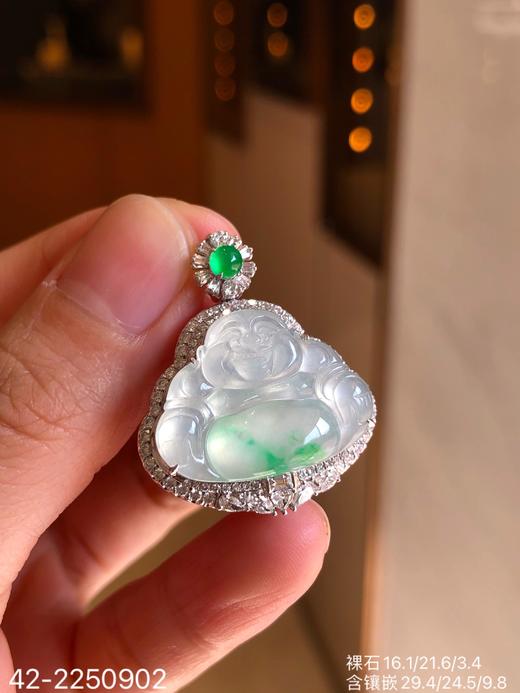 42-2250902，玻璃飘翠佛公吊坠，35999 商品图3