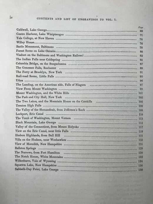约19世纪中期 美国风景版画集（卷1） 约60余幅版画插图 全真皮精装16开 商品图5