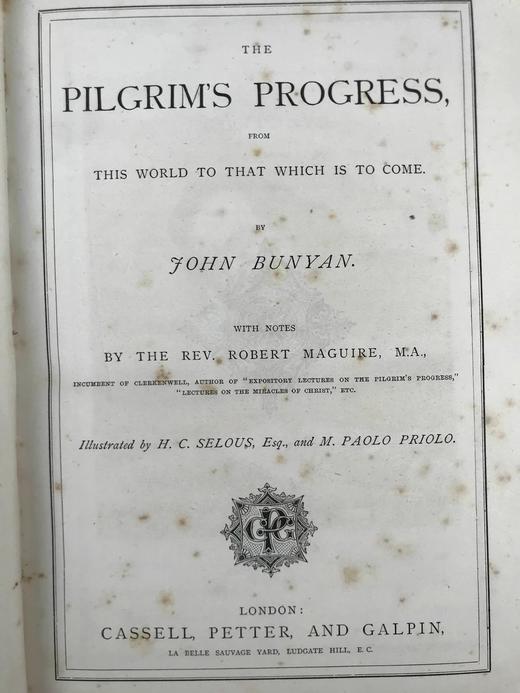 约19世纪后期 约翰·班扬《天路历程/圣战》 塞卢斯等名家约百余幅插图 真皮精装16开 商品图2