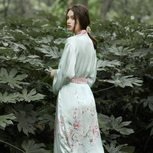 Solo seta真丝睡袍女士22姆米重磅桑蚕丝晨袍中长款浴袍睡衣秋冬 商品图1