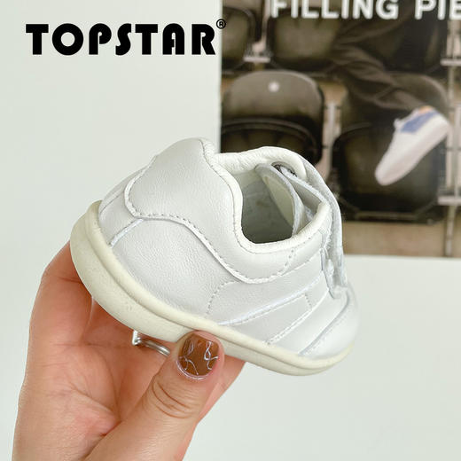 TOPSTAR官方女童小白鞋男童运动鞋软底鞋儿童低帮魔术贴春季鞋子1619 商品图1