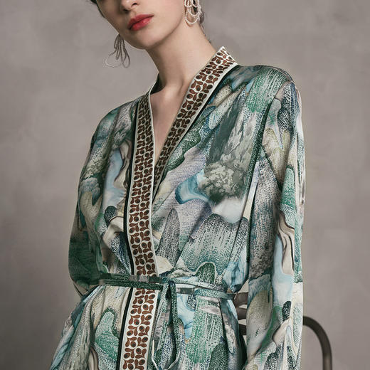 Solo seta22姆米真丝睡衣女套装家居服短睡袍可外穿秋冬丝绸 商品图3