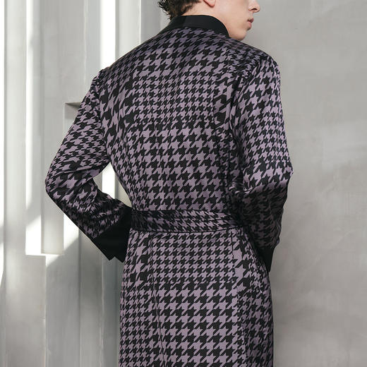 Solo seta22姆米秋冬真丝睡袍男士丝绸家居服中长款晨袍睡衣 商品图1