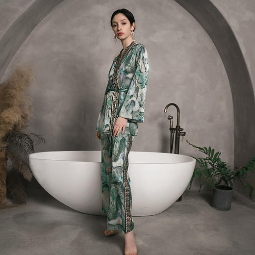 Solo seta22姆米真丝睡衣女套装家居服短睡袍可外穿秋冬丝绸 商品图2