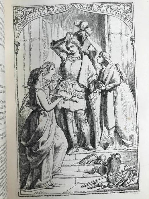 约19世纪后期 约翰·班扬《天路历程/圣战》 塞卢斯等名家约百余幅插图 真皮精装16开 商品图11