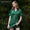 Solo seta重磅纯色真丝睡衣女桑蚕丝秋冬短袖短裤丝绸家居服套装 商品缩略图0