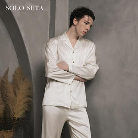 Solo seta25姆米重磅真丝睡衣桑蚕丝男士高端家居服套装送礼秋冬